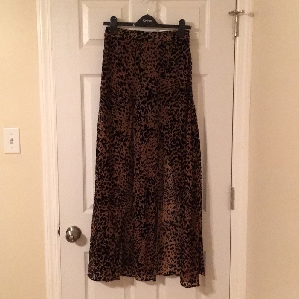 Lovers + Friends sheer velvet flocked maxi skirt